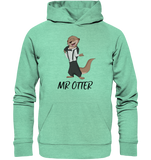 "Mr Otter" - Vorn - Organic Hoodie - Schweinchen's Shop - Hoodies - Mid Heather Green / XS