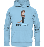 "Mrs Otter" - Vorn - Organic Hoodie - Schweinchen's Shop - Hoodies - Sky Blue / XS