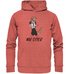 "Mr Otter" - Vorn - Organic Hoodie - Schweinchen's Shop - Hoodies - Mid Heather Red / XS