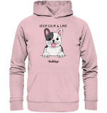 "Keep Calm" - Bulldog - Organic Hoodie - Schweinchen's Shop - Hoodies - Cotton Pink / XS