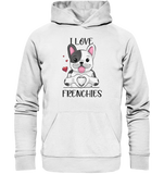"I Love Frenchies" - Organic Hoodie - Schweinchen's Shop - Hoodies - White / XS
