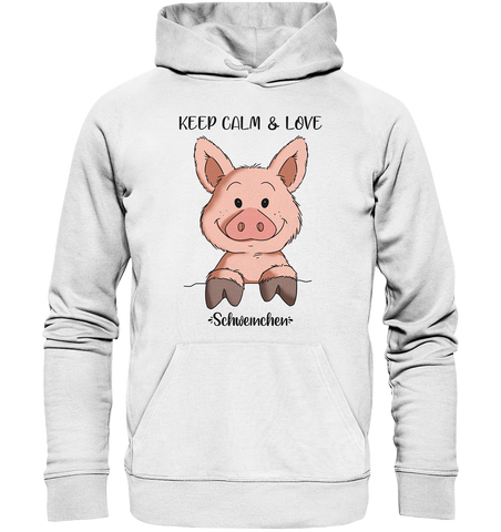Hoodie - "Keep Calm" - Unisex - Schweinchen's Shop - Hoodies - White / XS
