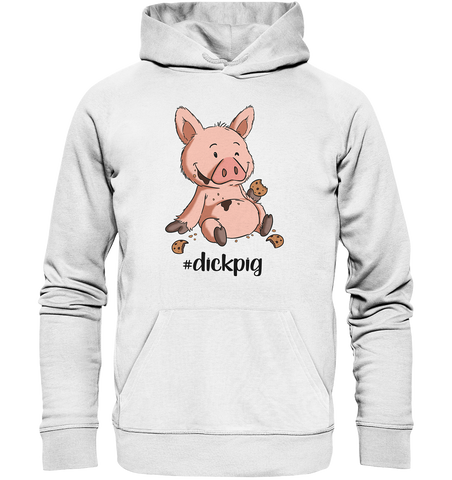Hoodie - "dickpig" mit Text - Unisex - Schweinchen's Shop - Hoodies - White / XS