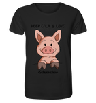 T-Shirt - "Keep Calm" - Organic Shirt - Schweinchen's Shop - Unisex-Shirts - Black / XS