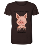 T-Shirt - "Keep Calm" - Organic Shirt - Schweinchen's Shop - Unisex-Shirts - Deep Chocolate / XS