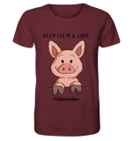 T-Shirt - "Keep Calm" - Organic Shirt - Schweinchen's Shop - Unisex-Shirts - Burgundy / XS