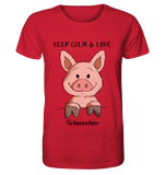T-Shirt - "Keep Calm" - Organic Shirt - Schweinchen's Shop - Unisex-Shirts - Red / XS