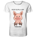 T-Shirt - "Keep Calm" - Organic Shirt - Schweinchen's Shop - Unisex-Shirts - White / XS