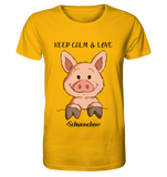 T-Shirt - "Keep Calm" - Organic Shirt - Schweinchen's Shop - Unisex-Shirts - Spectra Yellow / XS
