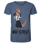 T-Shirt - "Mr Otter" - Men - Schweinchen's Shop - Unisex-Shirts - Dark Heather Indigo / XS