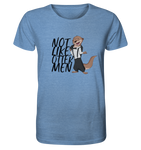 T-Shirt - "Not Like Otter Men" - Organic Shirt (meliert) - Schweinchen's Shop - Unisex-Shirts - Mid Heather Blue / XS
