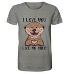 Otter - "Love You Like No Otter" - Organic Shirt (meliert) - Schweinchen's Shop - Unisex-Shirts - Mid Heather Grey / XS