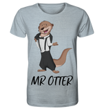 T-Shirt - "Mr Otter" - Men - Schweinchen's Shop - Unisex-Shirts - Heather Ice Blue / XS