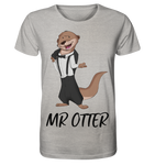 T-Shirt - "Mr Otter" - Men - Schweinchen's Shop - Unisex-Shirts - Heather Grey / XS