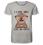 Otter - "Love You Like No Otter" - Organic Shirt (meliert) - Schweinchen's Shop - Unisex-Shirts - Heather Grey / XS