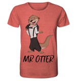 T-Shirt - "Mr Otter" - Men - Schweinchen's Shop - Unisex-Shirts - Mid Heather Red / XS