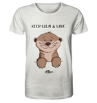 Otter "KEEP CALM" - Organic Shirt (meliert) - Schweinchen's Shop - Unisex-Shirts -