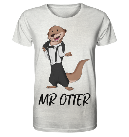 T-Shirt - "Mr Otter" - Men - Schweinchen's Shop - Unisex-Shirts - Cream Heather Grey / XS