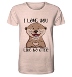 Otter - "Love You Like No Otter" - Organic Shirt (meliert) - Schweinchen's Shop - Unisex-Shirts - Cream Heather Pink / XS