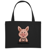 "Herz Schweinchen" - Organic Shopping-Bag - Schweinchen's Shop - Taschen - Black / ca. 49x37