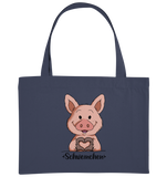 "Herz Schweinchen" - Organic Shopping-Bag - Schweinchen's Shop - Taschen - Midnight Blue / ca. 49x37