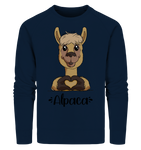Pullover - "Herz Alpaca" - Men - Schweinchen's Shop - Sweatshirts - French Navy / S