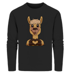 Pullover - "Alpaca Herz" - Men - Schweinchen's Shop - Sweatshirts - Black / S
