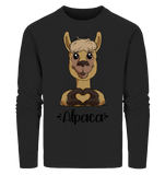 Pullover - "Herz Alpaca" - Men - Schweinchen's Shop - Sweatshirts - Black / S
