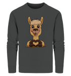 Pullover - "Alpaca Herz" - Men - Schweinchen's Shop - Sweatshirts - Anthracite / S