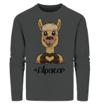 Pullover - "Herz Alpaca" - Men - Schweinchen's Shop - Sweatshirts - Anthracite / S