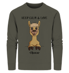Pullover - "Keep Calm" - Men - Schweinchen's Shop - Sweatshirts - Khaki / S