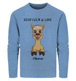 Pullover - "Keep Calm" - Men - Schweinchen's Shop - Sweatshirts - Mid Heather Blue / S