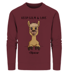 Pullover - "Keep Calm" - Men - Schweinchen's Shop - Sweatshirts - Burgundy / S