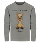 Pullover - "Keep Calm" - Men - Schweinchen's Shop - Sweatshirts - Mid Heather Grey / S
