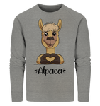 Pullover - "Herz Alpaca" - Men - Schweinchen's Shop - Sweatshirts - Mid Heather Grey / S