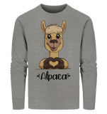 Pullover - "Herz Alpaca" - Men - Schweinchen's Shop - Sweatshirts - Mid Heather Grey / S