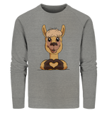 Pullover - "Alpaca Herz" - Men - Schweinchen's Shop - Sweatshirts - Mid Heather Grey / S