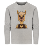 Pullover - "Alpaca Herz" - Men - Schweinchen's Shop - Sweatshirts - Heather Grey / S