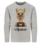 Pullover - "Herz Alpaca" - Men - Schweinchen's Shop - Sweatshirts - Heather Grey / S