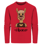 Pullover - "Herz Alpaca" - Men - Schweinchen's Shop - Sweatshirts - Red / S