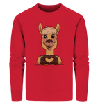 Pullover - "Alpaca Herz" - Men - Schweinchen's Shop - Sweatshirts - Red / S