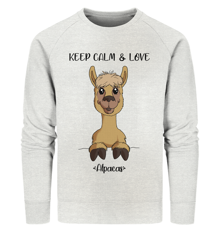 Pullover - "Keep Calm" - Men - Schweinchen's Shop - Sweatshirts - Cream Heather Grey / S