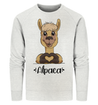 Pullover - "Herz Alpaca" - Men - Schweinchen's Shop - Sweatshirts - Cream Heather Grey / S