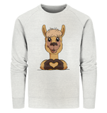 Pullover - "Alpaca Herz" - Men - Schweinchen's Shop - Sweatshirts - Cream Heather Grey / S