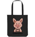 "Herz Schweinchen" - Organic Tote-Bag - Schweinchen's Shop - Taschen - Black / ca. 38x42