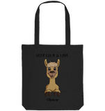 "Keep Calm" Alpaka - Organic Tote-Bag - Schweinchen's Shop - Taschen - Black / ca. 38x42