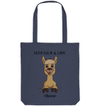 Organic Tote-Bag - "Keep Calm" - Schweinchen's Shop - Taschen - Midnight Blue / ca. 38x42