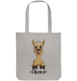 Alpaka m.T. - Organic Tote-Bag - Schweinchen's Shop - Taschen - Heather Grey / ca. 38x42