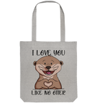 Otter - "Love You Like No Otter" - Organic Tote-Bag - Schweinchen's Shop - Taschen - Heather Grey / ca. 38x42