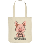 "Herz Schweinchen" - Organic Tote-Bag - Schweinchen's Shop - Taschen - Natural / ca. 38x42